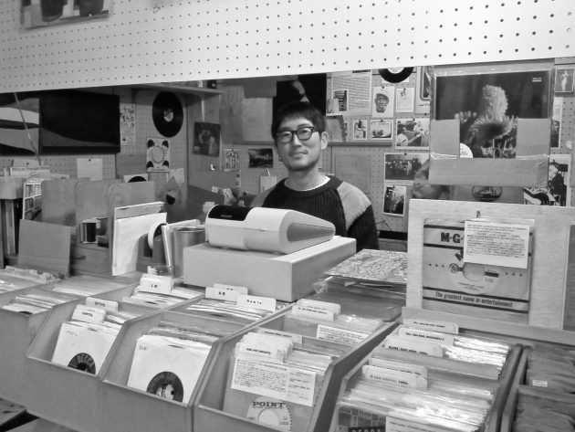 Vintage music record shop in Tokyo Japan
