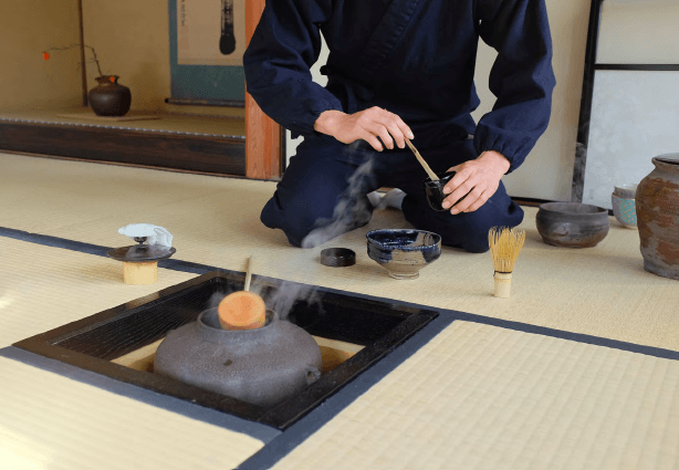 Traditional Japanese tea demonstration in Kyoto